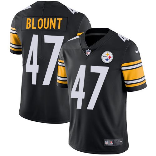 Men Pittsburgh Steelers 47 Blount Nike Black Limited NFL Jersey